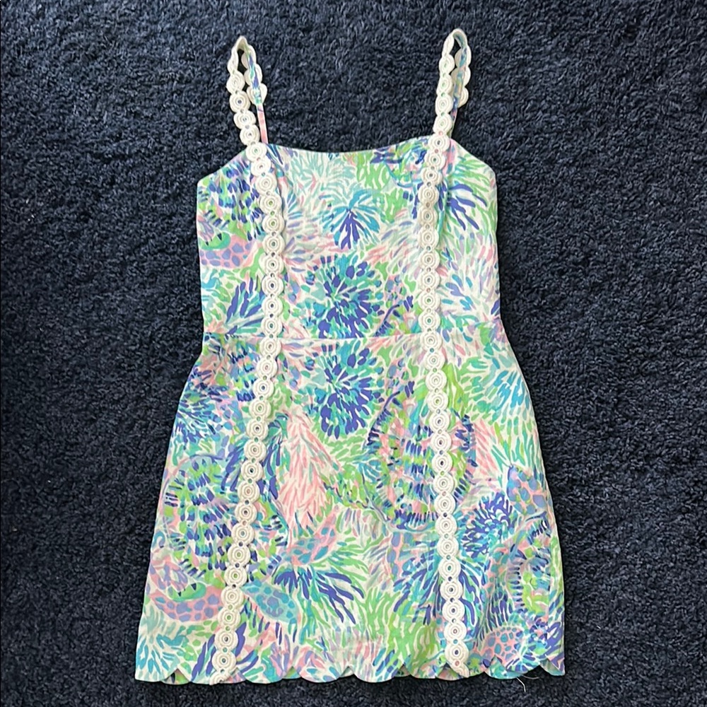 Lilly Pulitzer Jesse Romper Floral Dress with Lace Straps